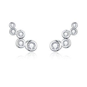 🔥 Unique 925 Silver Plated White CZ Stud Earrings For Women, FB16FA1167